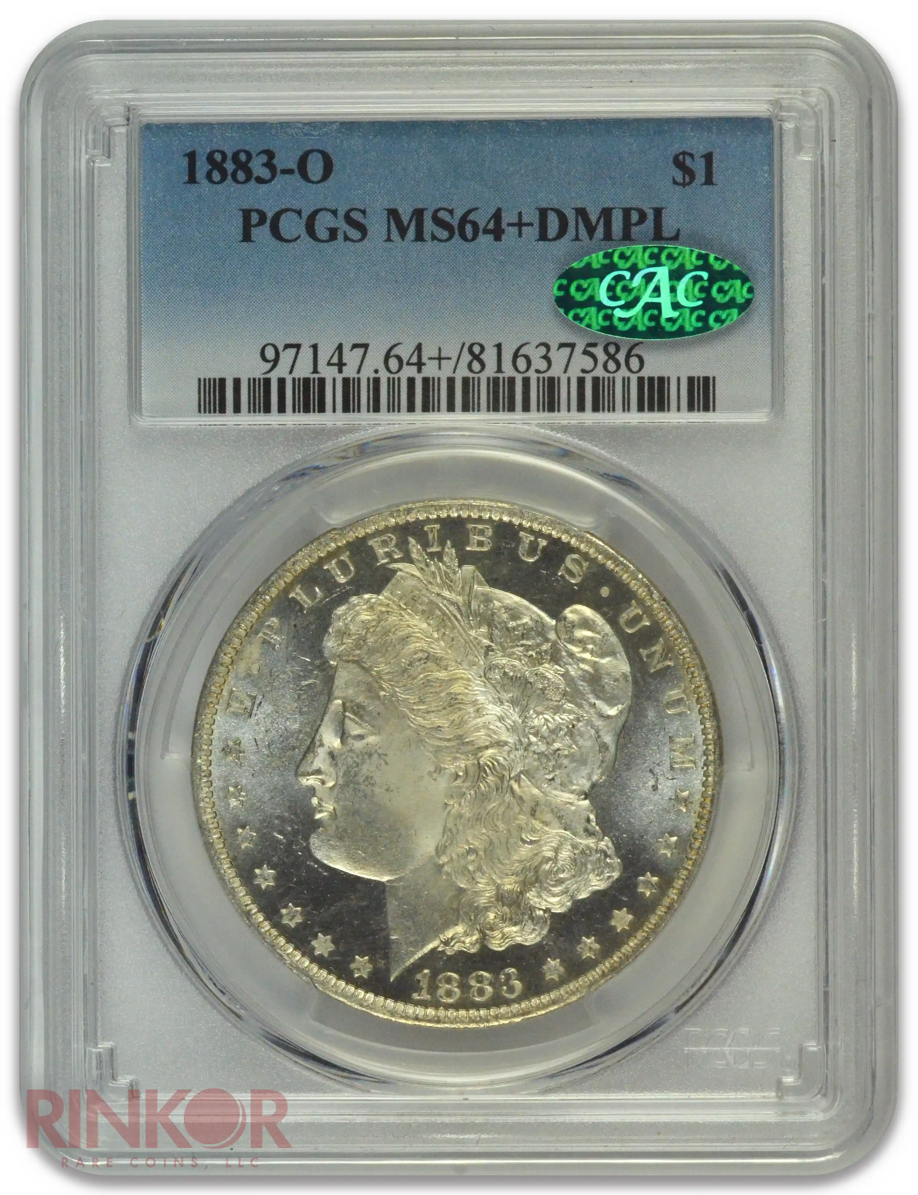 1883-O $1 Morgan Dollar PCGS MS 64+ DMPL CAC