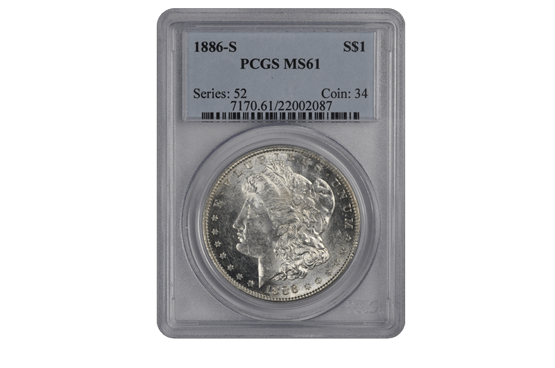 1886-S $1 Morgan Dollar PCGS  #3608-2 MS61