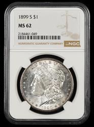 1899 S $1 NGC  MS62