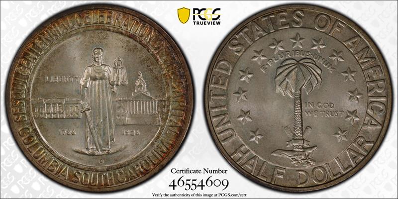 1936-D Columbia 50C PCGS MS 68 CAC
