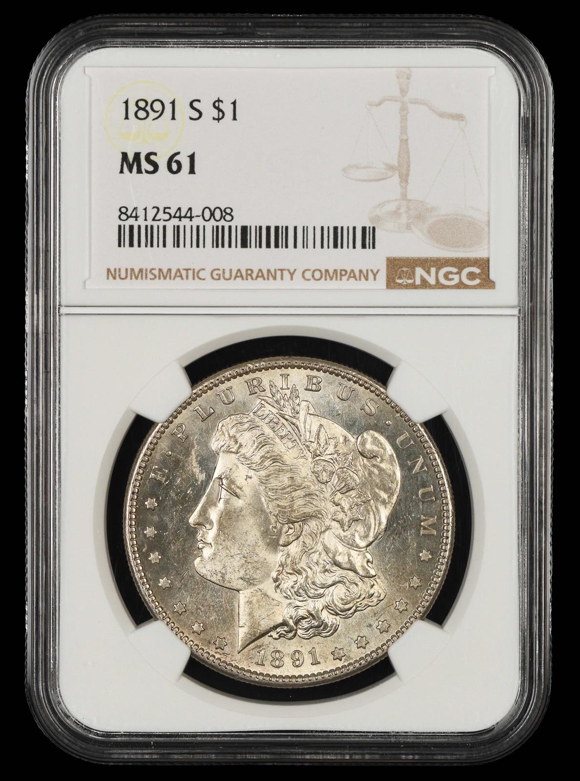1891 S $1 NGC MS 61