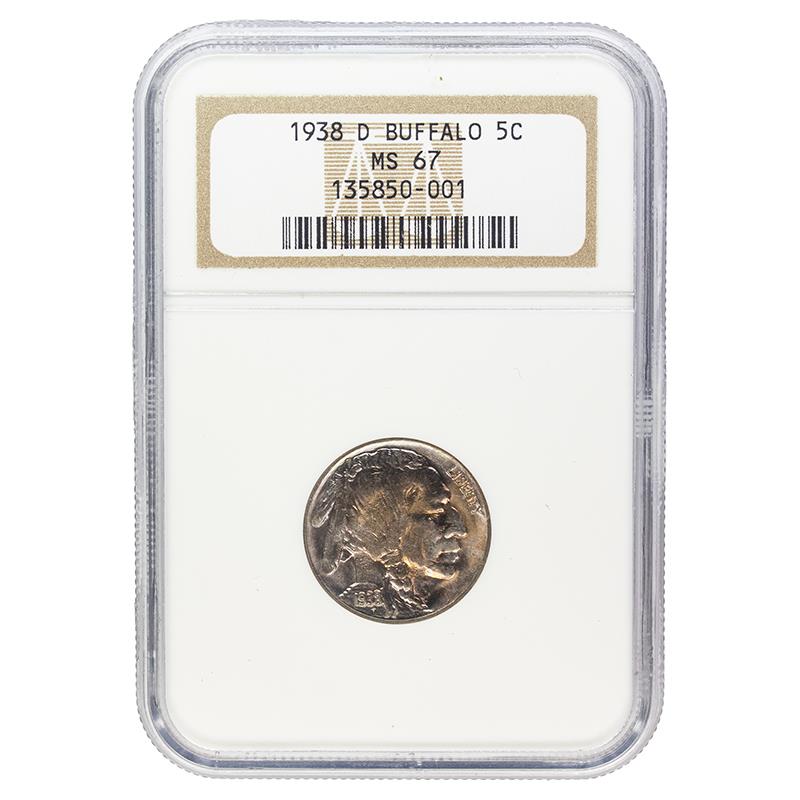 1938-D Buffalo Nickel, 5C NGC MS 67 