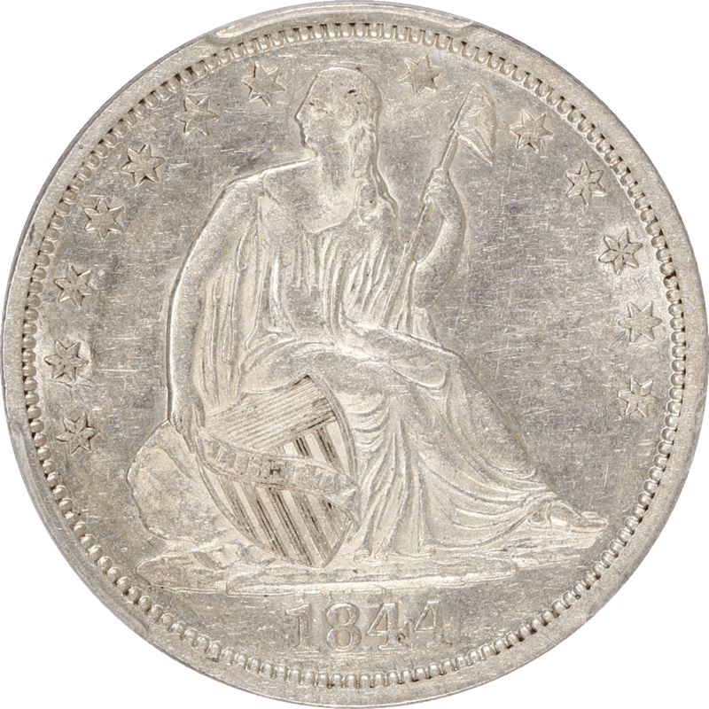 1844-O  Doubled Date Seated Liberty, 50c, PCGS AU53 - Rare Double Date