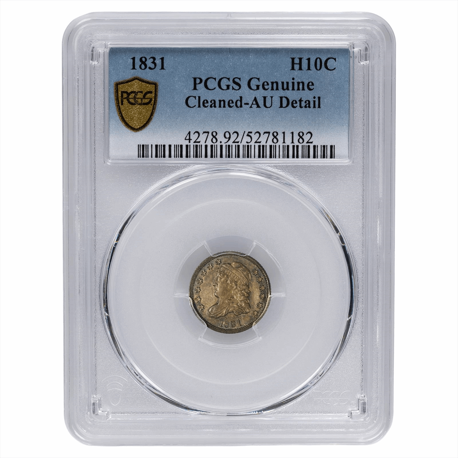 1831 Capped Bust Half Dime H10C PCGS Genuine Cleaned-AU Detail