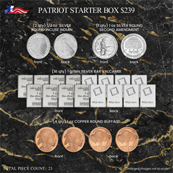 Patriot Pack Starter Box - Pure Silver Rounds & Bars 