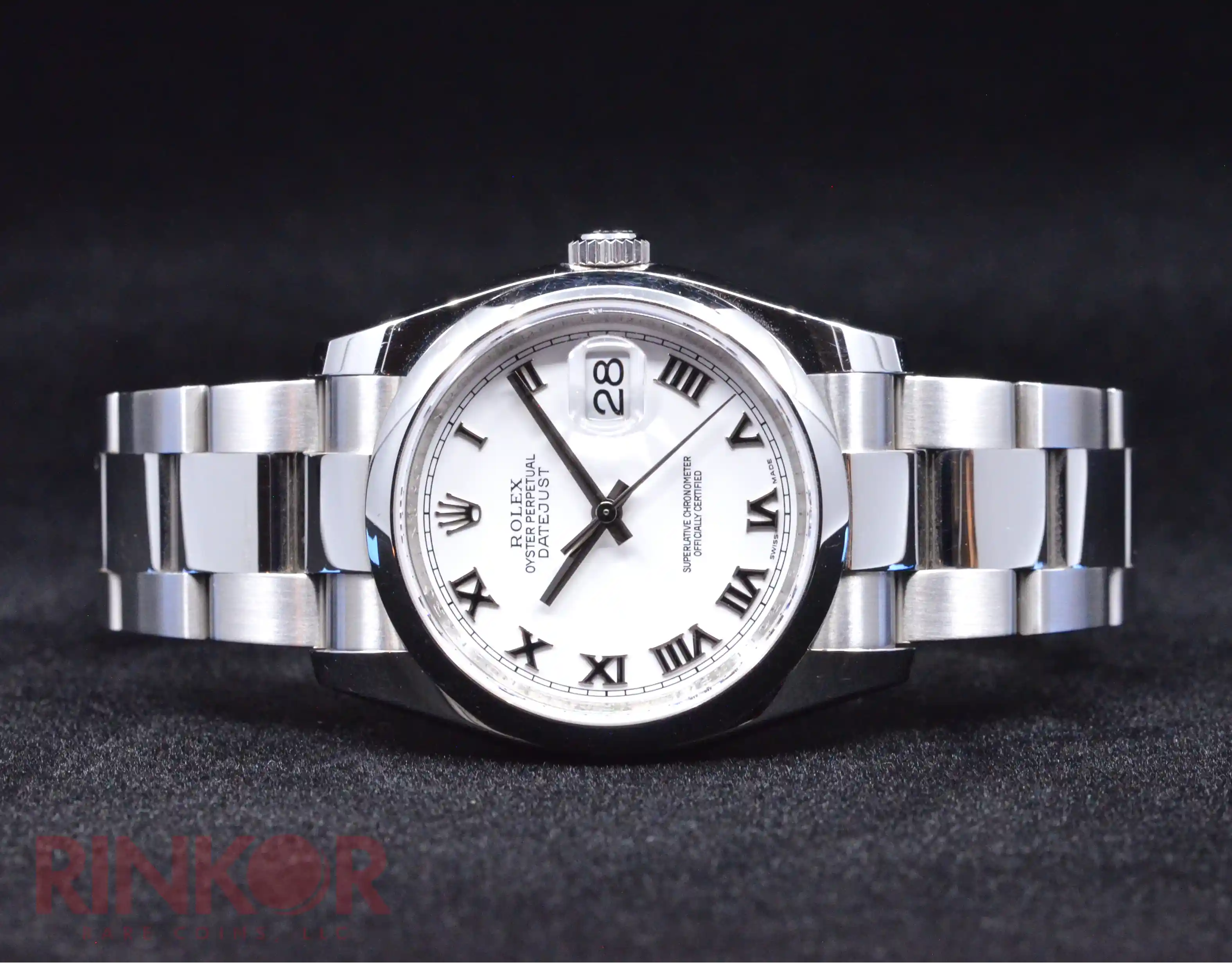 2008 Rolex Datejust White Roman Numeral Dial 36mm 116200 Complete Box and Card