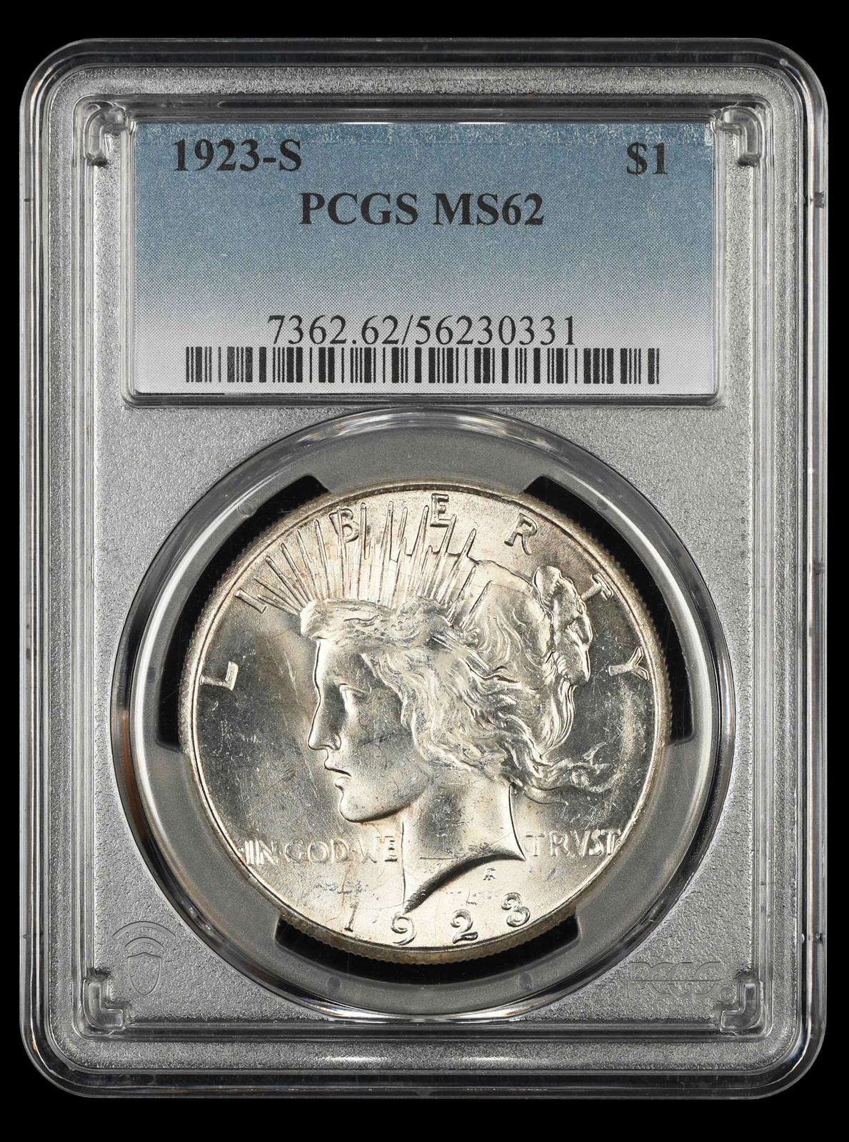 1923 S $1 PCGS MS62