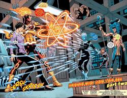 The Fury of Firestorm: The Nuclear Men #19 Page 2 & 3 Artist:  Dan Jurgens (Penciller) ,  Ray McCarthy (Inker) Media Type: Pen and Ink Art Type: Double Page Splash 