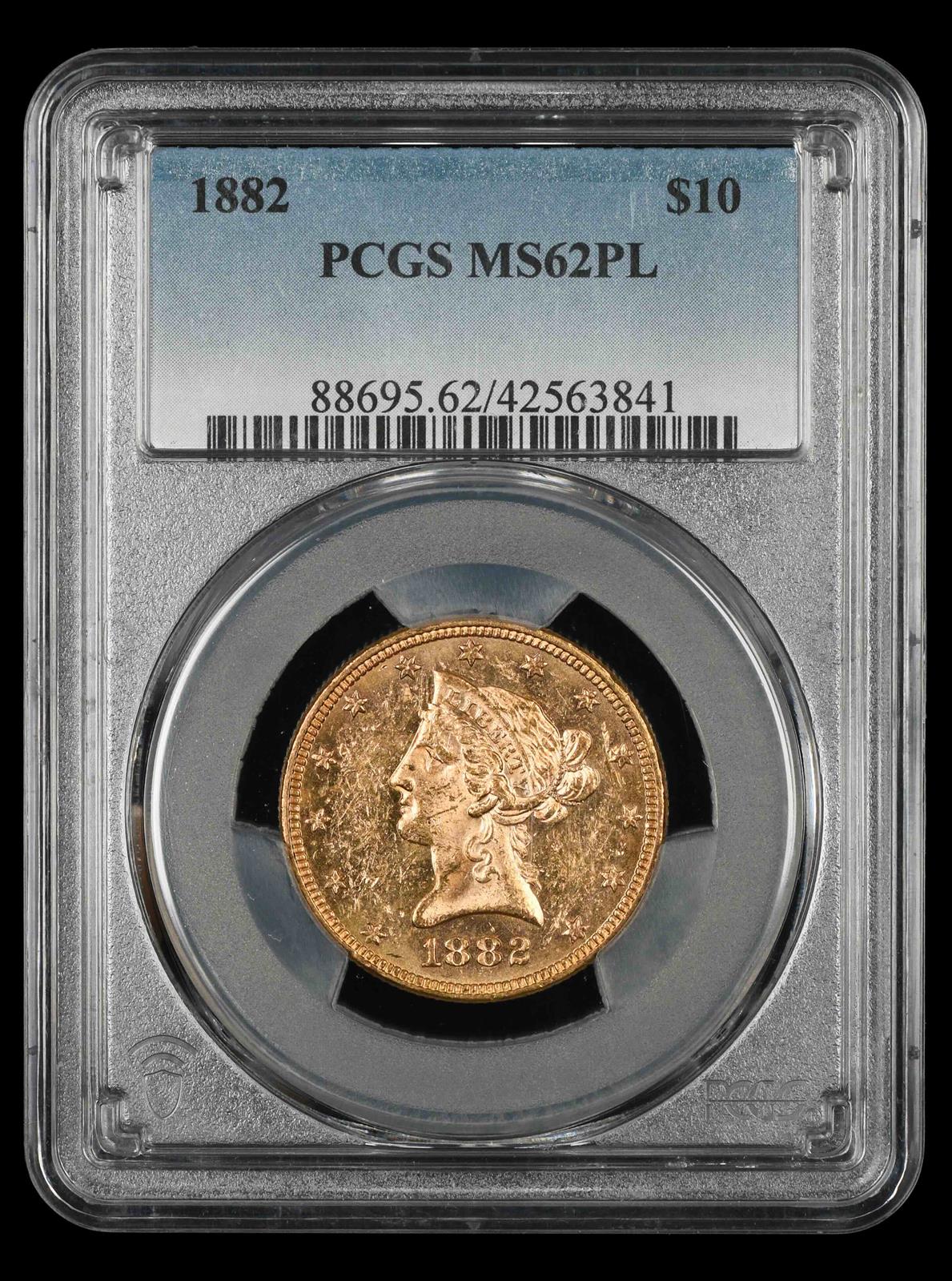 1882 $10 Gold PCGS MS62 PL