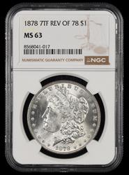 1878 7Tf Rev Of 78 $1 NGC MS 63