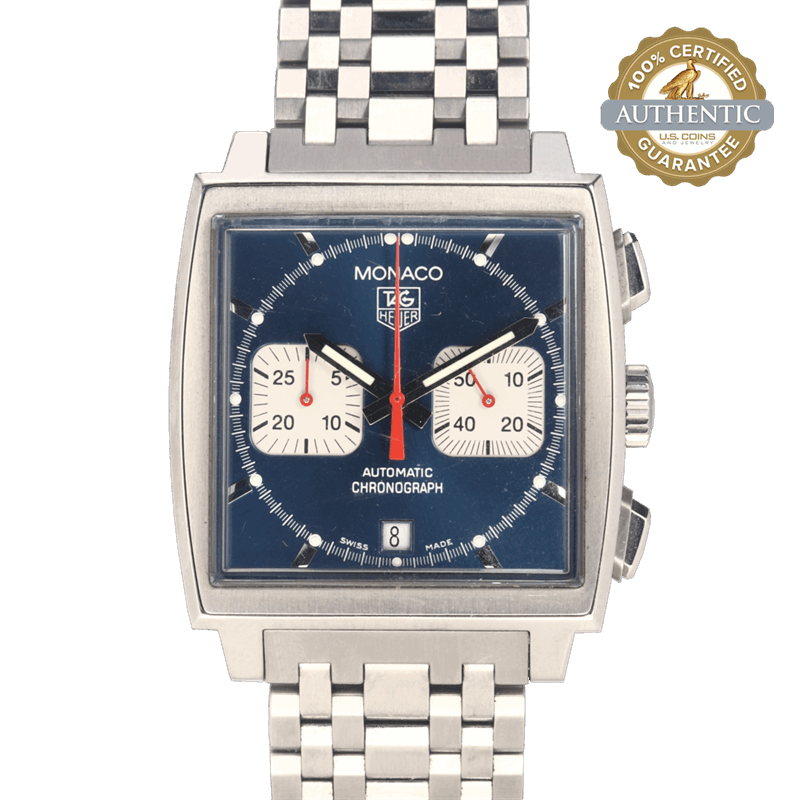 Mens Tag Heuer Monaco 39mm Blue Dial CW-2113 
