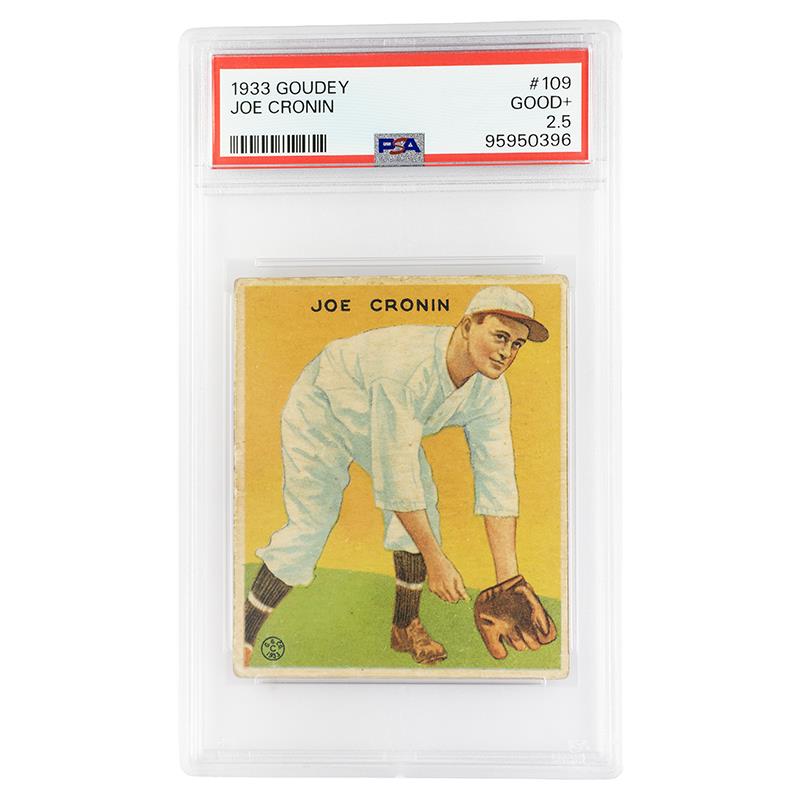 Rare 1933 Goudey Joe Cronin #109 PSA Good+ 2.5 Cert #95950396