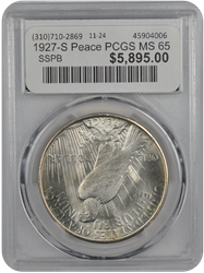 1927-S Peace PCGS MS 65