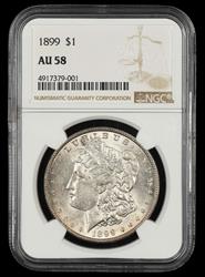 1899 $1 NGC AU-58