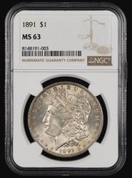 1891 $1 NGC MS63 MS63