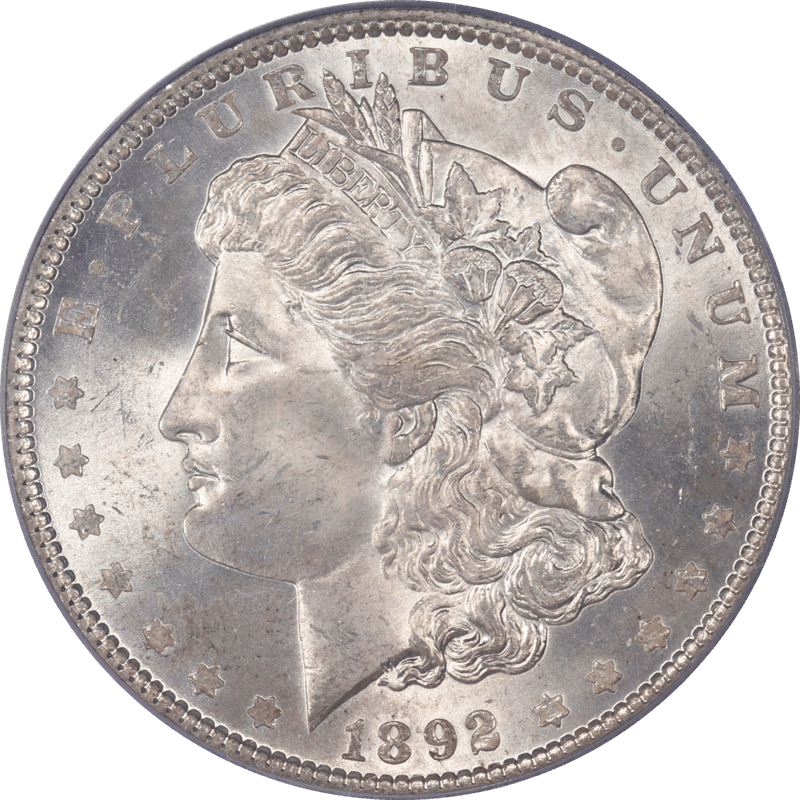 1892 Morgan Silver Dollar $1 PCGS MS64 - Frosty White