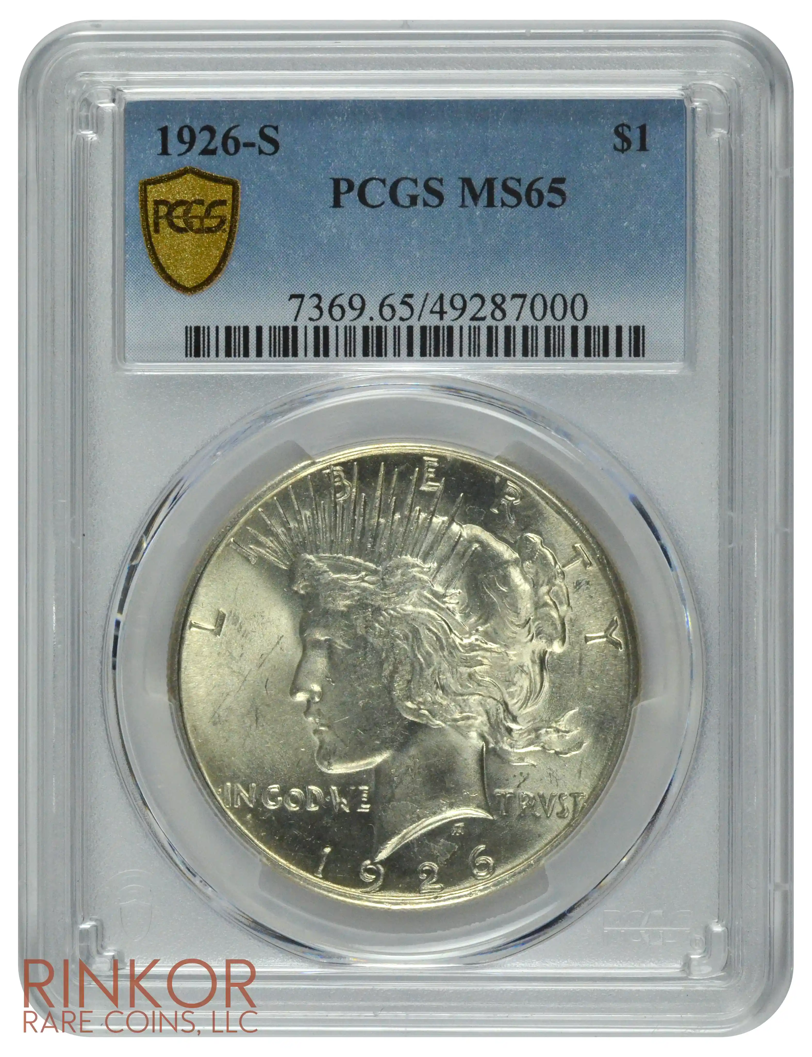 1926-S $1 PCGS MS 65
