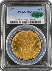 1904 Liberty Head $20 PCGS MS64+ CAC