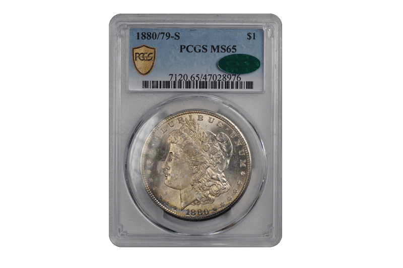 1880/79-S $1 80/79 Morgan Dollar PCGS  (CAC) #3668-3 MS65