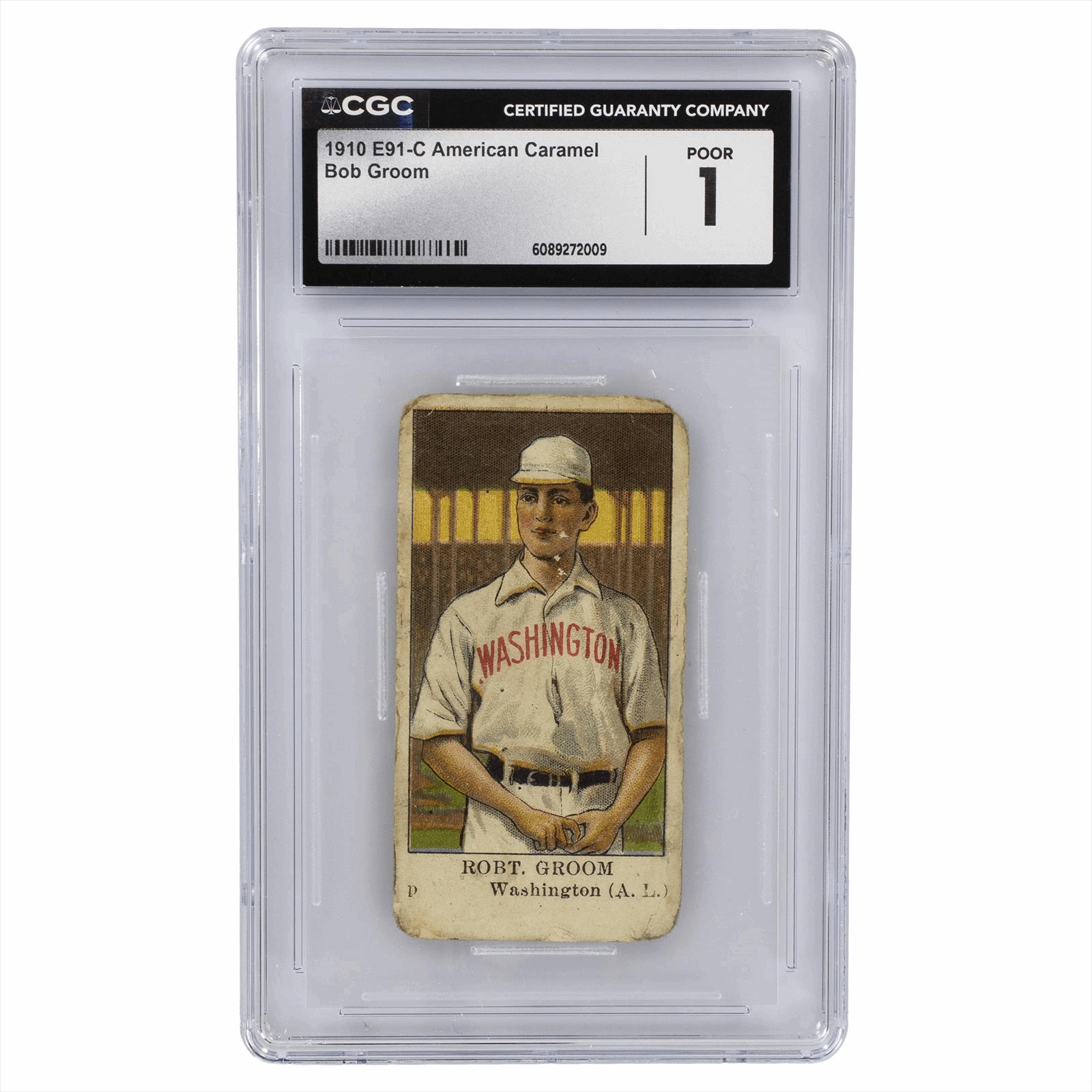 1910 E91-C American Caramel Bob Groom CGC Poor 1