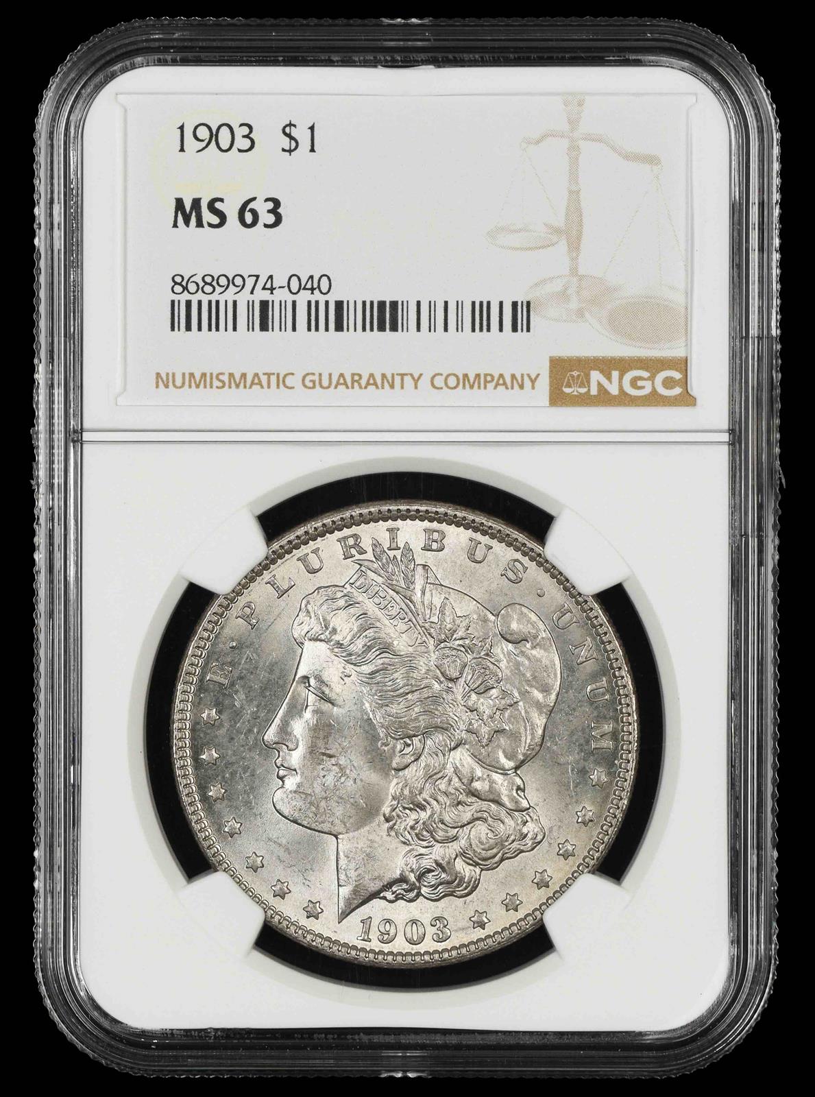 1903 $1 NGC  MS63