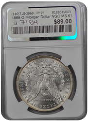 1888 O  Morgan Dollar NGC MS 61