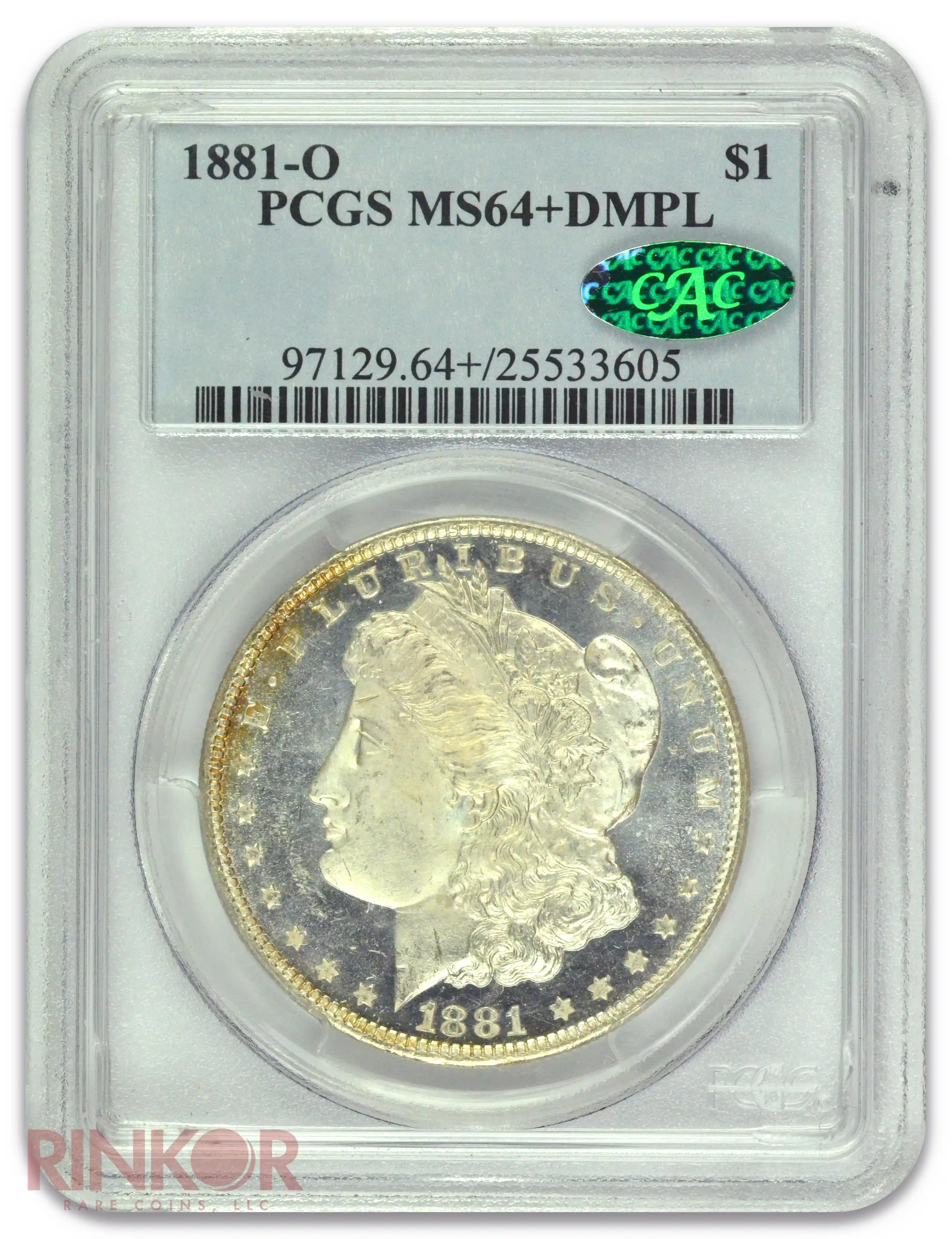 1881-O $1 Morgan Dollar PCGS MS 64+ DMPL CAC