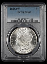 1883 CC $1 PCGS MS63