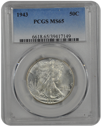 1943 Walking Liberty PCGS MS 65 Bad Slab