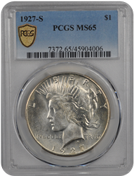 1927-S Peace PCGS MS 65