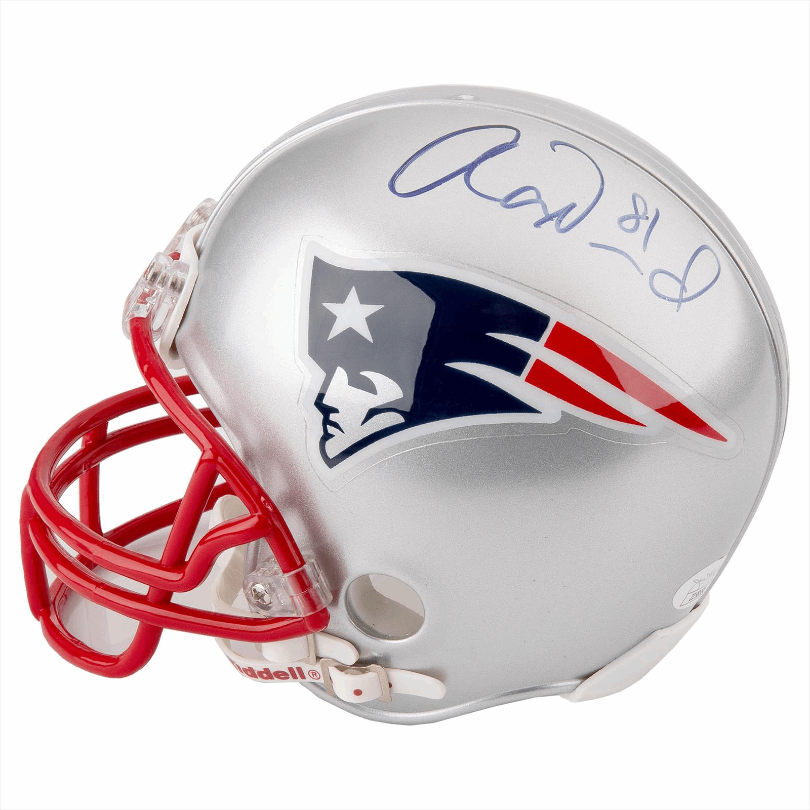 Aaron Hernandez Signed Mini Helmet JSA Certified LOA 