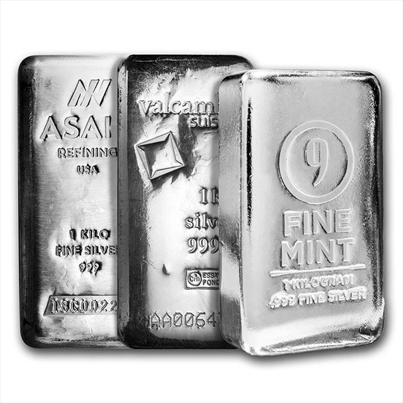1 Kilo Silver Bar -Assorted Mints and Designs- 