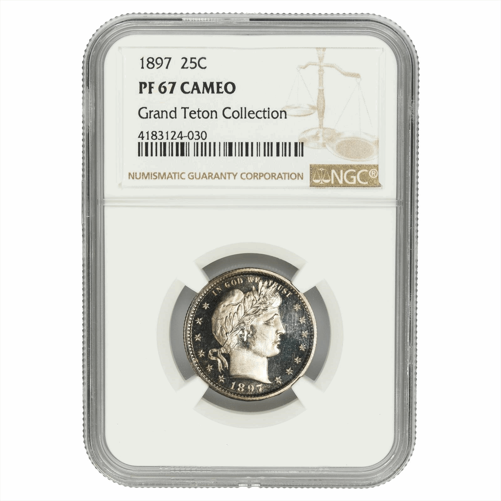 1897 Barber Quarter 25C Grand Teton Collection NGC PF 67 CAMEO