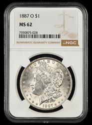 1887 O $1 NGC MS62