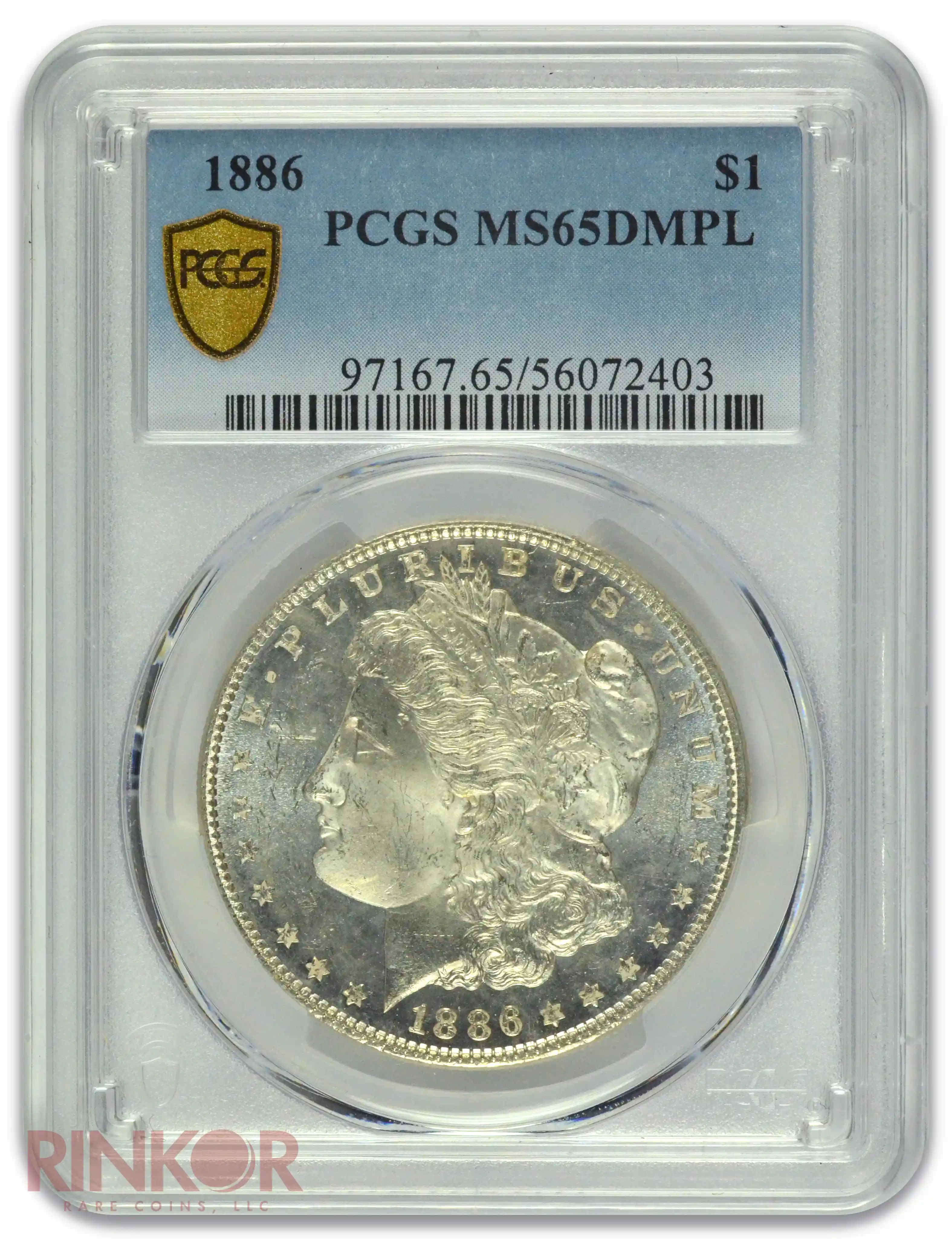 1886 $1 Morgan Dollar PCGS MS 65 DMPL 