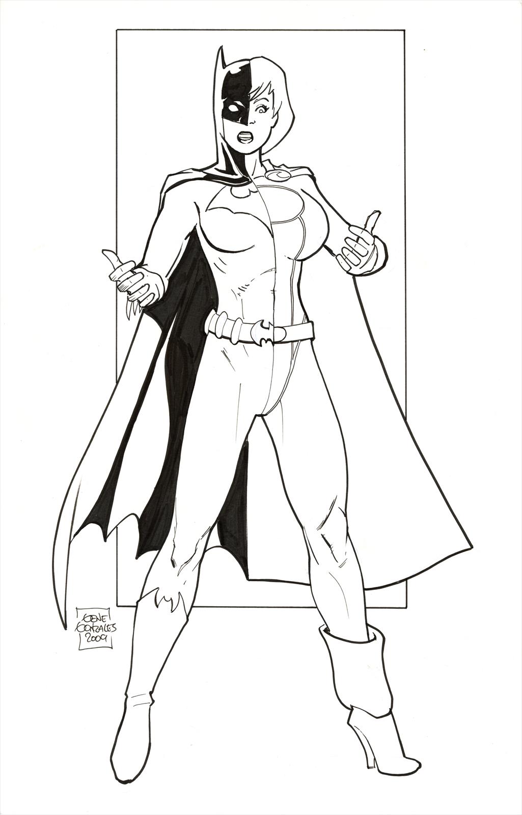Commissioned Batgirl by Gene Gonzales 2009 Artist:  Gene Gonzales (Penciller) ,  Gene Gonzales (Inker) Media Type: Pen and Ink Art Type: Commission 