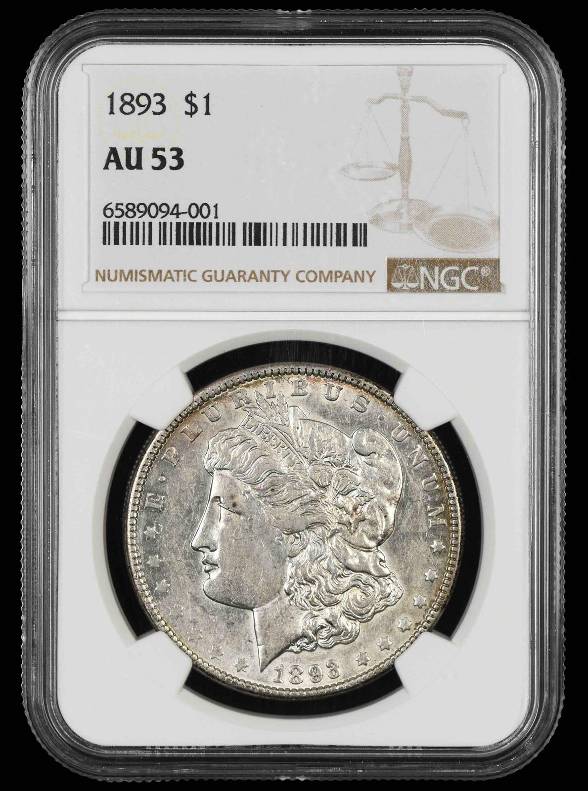 1893 $1 NGC AU-53