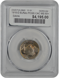 1916-D Buffalo PCGS CAC MS 65+