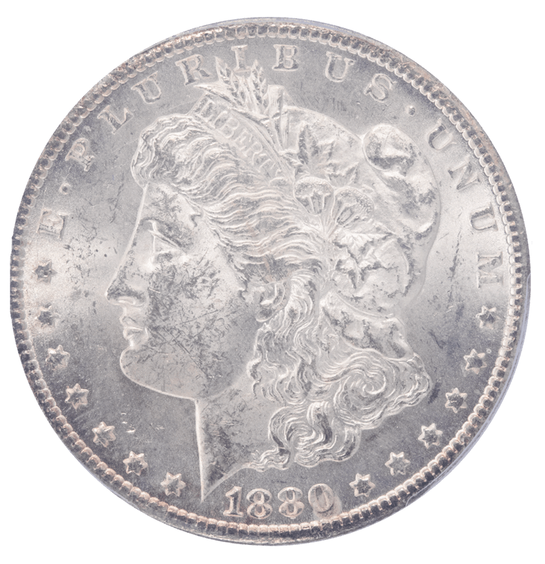1880-CC Morgan Silver Dollar 8 over Low 7 PCGS MS 62 - Lustrous