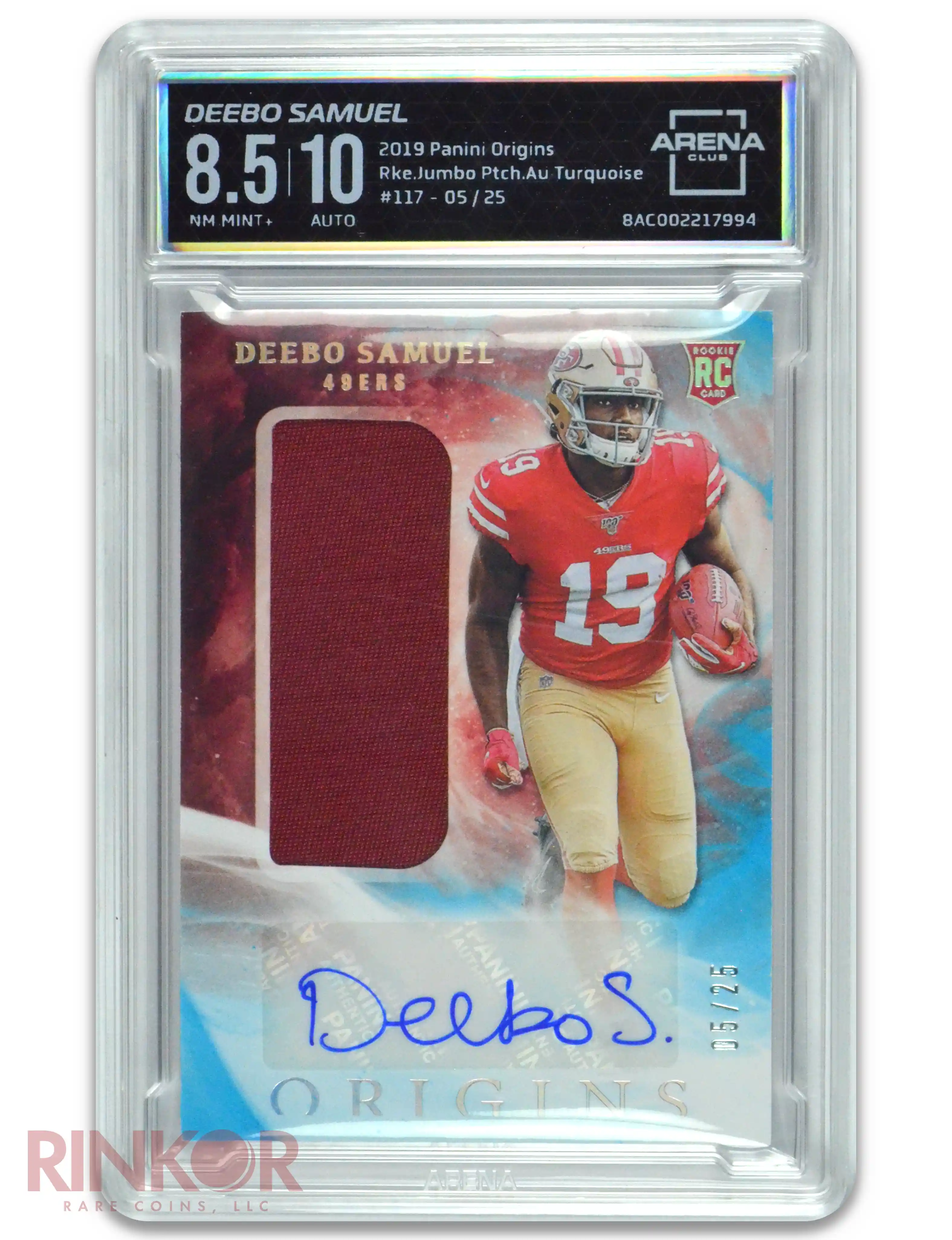 2019 Panini Origins Deebo Samuel Auto /25 Arena NM-MT 8.5