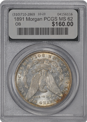1891 Morgan PCGS MS 62