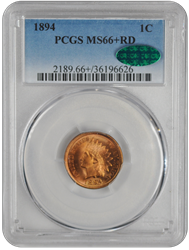 1894 Indian Head PCGS CAC RD 66+