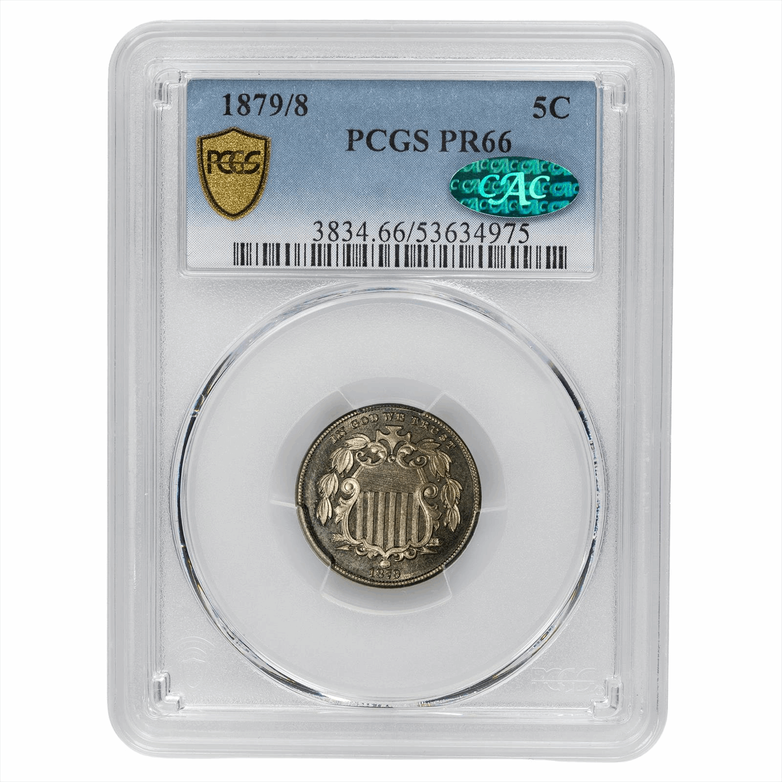 1879/8 Shield Nickel 5C PCGS - U.S. Coins and Jewelry
