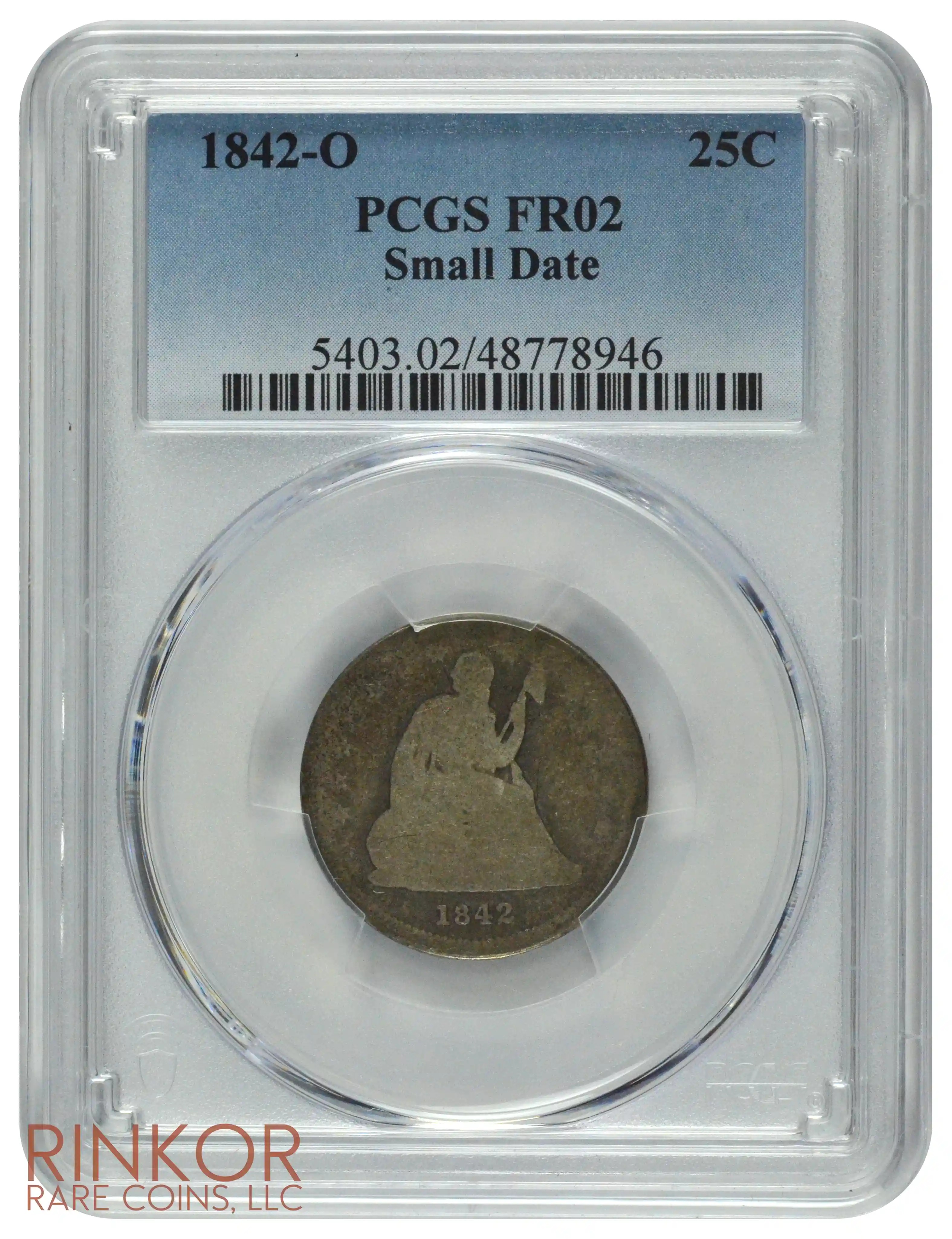 1842-O Small Date Seated Liberty PCGS FR-02