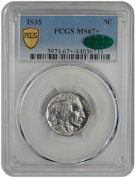 1935 Buffalo PCGS CAC MS 67+