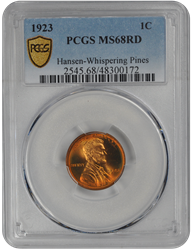 1923 Lincoln PCGS RD 68