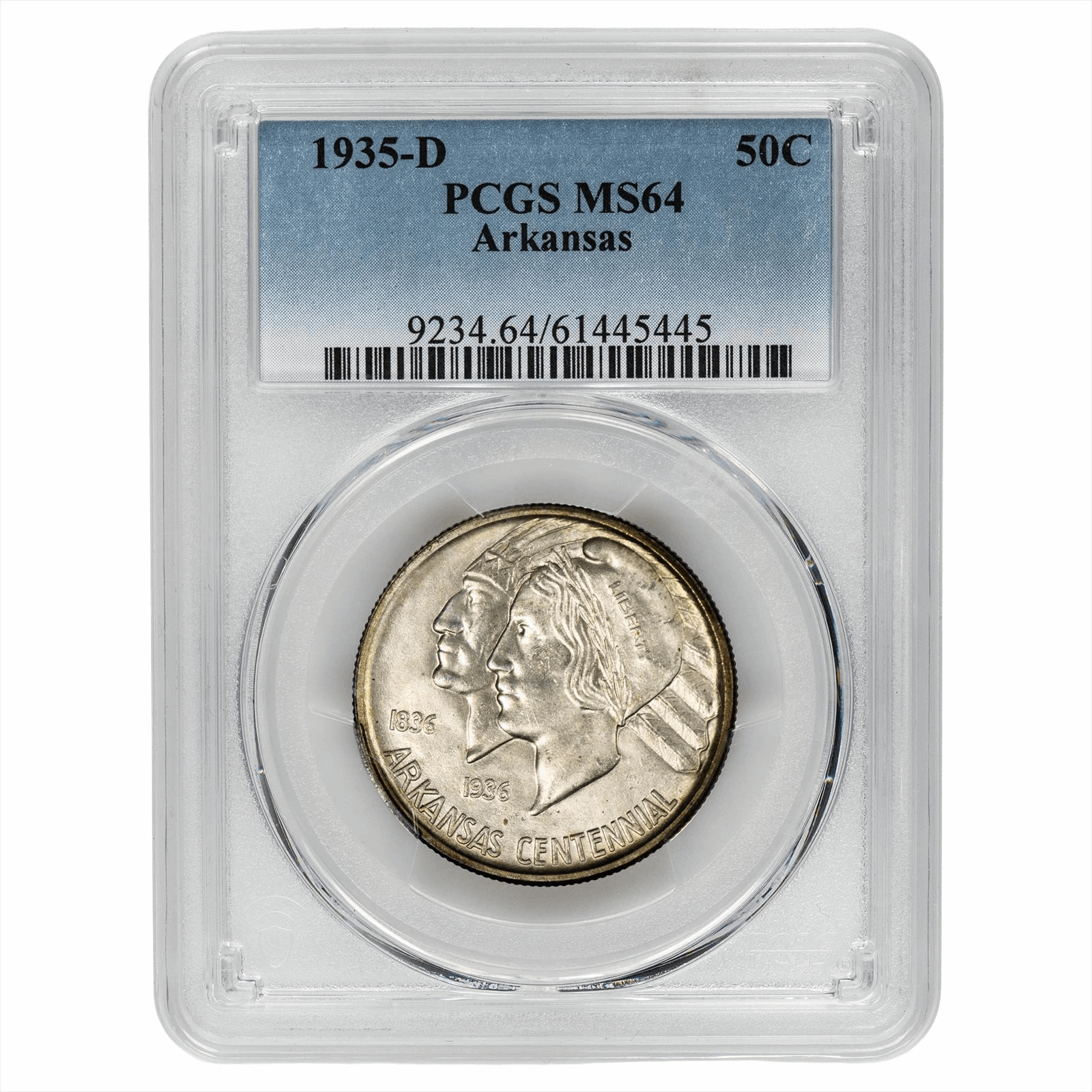 1935-D Arkansas Commemorative Half Dollar 50C PCGS MS 64