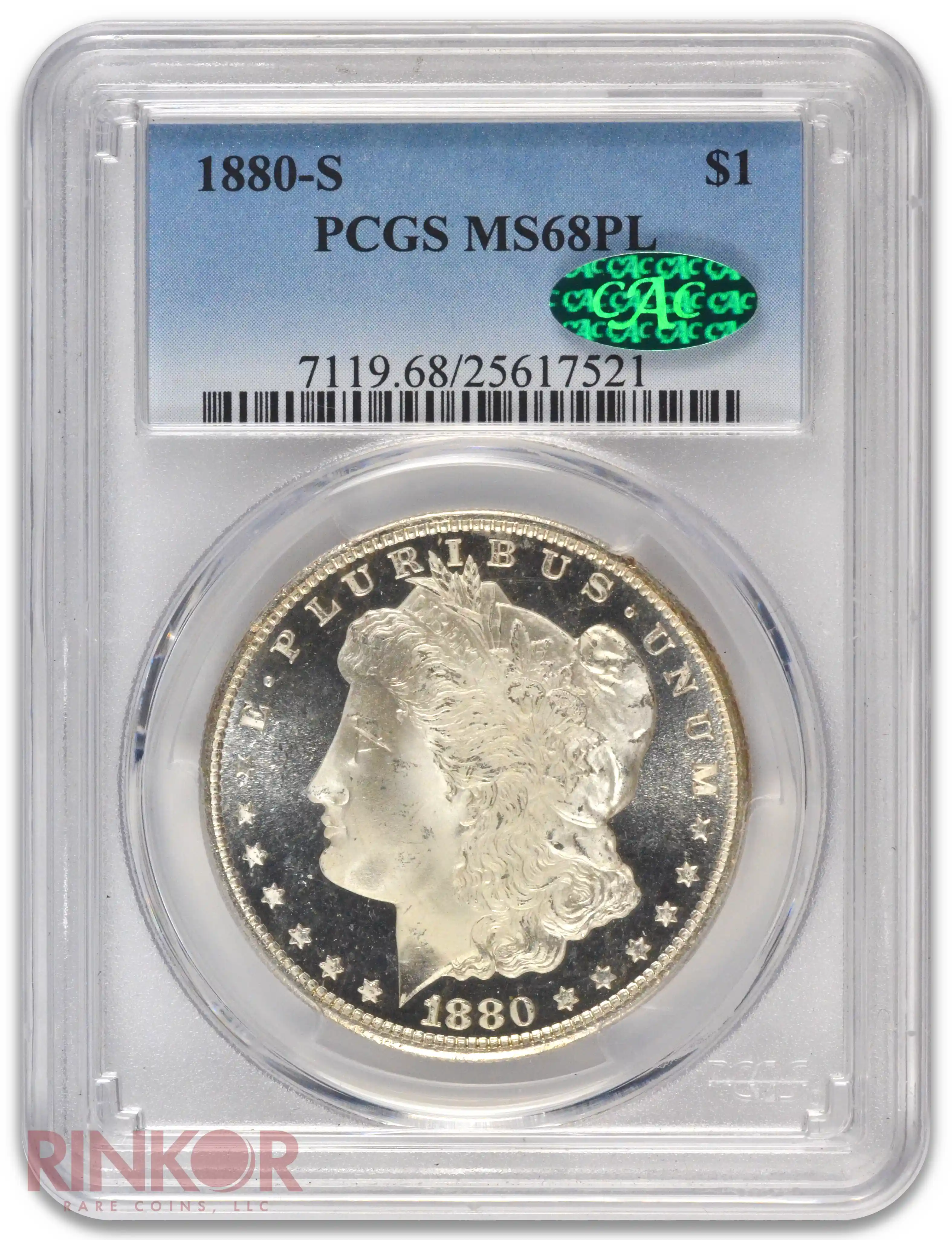 1880-S $1 PCGS MS 68 PL CAC