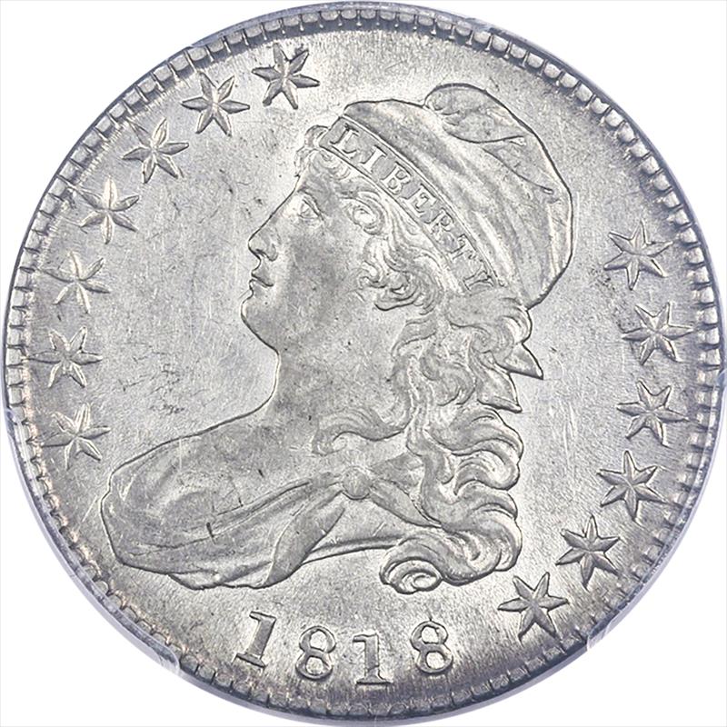1818 Capped Bust Half Dollar 50C PCGS Genuine Cleaned- AU Detail