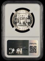 1959 P T2 Reverse Franklin Half Dollar Bill Fivaz Signature Label NGC  MS 65